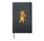 Cartoon lion playing ukulele Hardcover Journal, Black