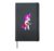 Cartoon unicorn playing electric guitar Hardcover Journal, Black