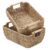 Casafield Set of 2 Seagrass Oval Storage Baskets with Wooden Handles – Medium, Woven Bin Organizers