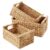 Casafield Set of 3 Water Hyacinth Rectangular Storage Baskets with Wooden Handles – Small, Medium, and Large Woven Nesting Baskets for Organizing