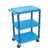Casafoyer HE34-BU Utility Cart-3 Shelves Structural Foam Plastic, Four 4″ Casters, Two with Locking Brake, Ergonomic Push Handle, 24″ W x 18″ D x 34″ H, Offices, Classrooms