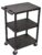 Casafoyer Multipurpose Three Shelves Structural Foam Plastic Storage Utility Cart-Black