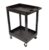 Casafoyer SEC11-B 24″ x 18″ Plastic Utility Tub Cart-Two Shelf-Black