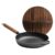Cast Iron Pan – Ergonomic Non Stick Removable Wooden Handle