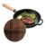 Cast Iron Skillets with Lid Non Stick Wooden Handle Ergonomic Skillet