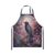 Castle Fairy Black Crow Kitchen Apron Pink Flower Tree Moon Waterproof Cooking Apron for Girls Women,Gothic Theme Chef Apron(No Pocket),31″x26″