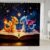 Castle Fairy Gold Blue Dragon Shower Curtain Set,Book Mushroom Bathroom Curtain,Kids Girls Boys Starry Sky Night Waterproof Curtains Magical Fantasy Bathtub Decor with 12 Hooks,72″ W x 72″ L