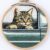 Cat, car Cross Stitch Kits for Beginners Adults,11 CT Patterns Dimensions Embroidery Kits Arts Craft Kits, Home Decor 13.7 x 13.7in,35x35cm（302 A