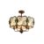 Ceiling Light Modern Crystal Flower Accents Bamboo Pattern Acrylic Shades Iron Base Lamp Traditional Flush Mount for Bedroom Interior Home Decor Lighting Fixture C-25