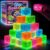 Celltestria 18 Pack Luminous Glitter Stress Ice Cube 6 Color Glow in The Dark Sensory Fidget Toys Slow Rising Squeeze Balls for Kids Adults Stress Relief Party Favors Birthday Gifts Classroom Prizes