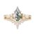 CELRAEVR 14K Gold Plated Natural Moss Agate Stackable Ring for Women (Yellow Gold, 6)