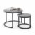 CENSI 24″ Grey Faux Concrete Round Nesting Coffee Table Set of 2