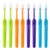 Ceonam 8 Pack Manual Interdental Toothbrushes Soft Bristle Oral Cleaning Brushes, Ergonomic Handle Design, Plaque Stain Cleaner Gum Line Care Kit, 4 Colors 2 Each for Braces Travel Hygiene