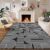 CERYUEE 5’X7′ Washable Living Room Rug Office Retro Abstract Rainbow Rug