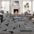CERYUEE 6’X9′ Rainbow Area Rug Soft Low Pile Abstract Black Rug for Bedroom