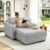 Chaise Sofa, Sofa Bed, Plush Velvet Sleeper Sofa with Storage, Grey Couch for Living Room, 65.4 in Wide Deep Seat Lounge with 2 Pillows and Curved Arms