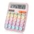 CHAKAKA Cute Pink Mechanical Desktop Calculator, Solar Powered, Big Buttons