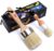 Chalk Paint Brushes Set, Pack of 2 Wax Brush – 2.5 Inches Large, Natural Bristles, Perfect for Furniture Painting, Stencils, Waxing – No Shedding, Superior Paint Pick-Up & Release
