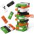 Chalyna 48 Pcs Halloween Wooden Block Stacking Game Precision Stacking Balance Challenge Toy Pumpkin Monster Ghost Black Cat Wood Blocks Halloween Party Tabletop Games Toys Gifts for Kids and Adults
