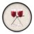 Champagne-Red-Wine-Glasses Wall Clock 9 Inch Decorative Battery Operated Silent Round for Badroom Livingroom