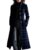 CHARTOU Women Long Wool Plaid Pea Coat Fall Winter Casual Single Breasted Midi Trench Overcoat Outwear(Large,Navy Blue)