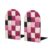 Checkerboard Animal Skin Pink Black Bookends