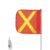 Checkers Heavy Duty Threaded Hex 12″ Orange with Yellow X Warning Whip