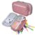 Chelory Large Capacity Pencil Case Big Pencil Bag Pouch 3 Comparments High Storage Pen Marker Cases Holder Office Desk Stationery Organizer Makeup Bag Women Men, Light Pink