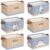 CHENGU 6 Pack Winter Storage Bin Collapsible Winter Basket for Gifts Snowman Holiday Decor Large Hot Cocoa Basket Foldable Box Storage Bags Totes with Handle for Clothes Packing Bedroom Office Home