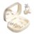 CHENRUIDA Clip On Earbuds Open Ear Headphones Wireless Bluetooth 6.0 with Sparkle Butterfly Earrings,Earring-in Storage Case with Mirror and LED Display,40H Playtime,Ideal for Women,Girls(Skin)