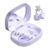 CHENRUIDA Clip On Earbuds Open Ear Headphones Wireless Bluetooth 6.0 with Sparkle Butterfly Earrings,Earring-in Storage Case with Mirror and LED Display,40H Playtime,Ideal for Women,Girls(Purple)