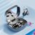CHENRUIDA Clip On Earbuds Open Ear Headphones Wireless Bluetooth 6.0 with Sparkle Butterfly Earrings,Earring-in Storage Case with Mirror and LED Display,40H Playtime,Ideal for Women,Girls(Darkblack)