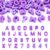 Cheriswelry 36 Pcs Letter A-Z European Large Hole Beads Purple Alphabet Beads 3D Acrylic Letter Number 0-9 Loose Spacer Bead for DIY Jewelry Making Bracelet Keychain Phone Charm