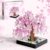 Cherry Blossom Bonsai Building Toy with LED Lights, Pink Sakura Tree for Adults 18+, Compatible with Lego Flowers Botanical Plant Model, Bonsai Tree Decor for Home, Gift for Christmas Holiday