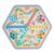 Chess Hexagon 15-in-1 Board Game with Flying Chesses & Checkers Large Thick Glass Marbles