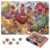 Chicken Book Club Farm Jigsaw Puzzle for Adults 500 Pieces – Colorful Whimsical Paper Art Style – Premium Thick Cardboard 20.5×15 in with Reference Poster for Book Lovers