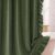 Chicplaid Velvet Shower Curtain with 3 Side Ruffled Hem Sage Green Shower Curtain Boho Vintage Bath Curtains with Hooks Waterproof for Bathroom Farmhouse French Country Aesthetic Decor, 72×72 Inch