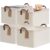 CHICVITA 4 Pack Large Fabric Storage Baskets for Shelves, Beige