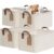 CHICVITA 4 Pack Storage Baskets for Shelves, Collapsible Fabric Closet Baskets for Organizing, Shelf Bins with Metal Frame, Clothes Towel Organizer for Closet, 14.8″ x 10.3″ x 8.3″, Beige