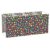 CHIFIGNO 4-Compartment Desk Organizer Stationery Holder, Acrylic Makeup Brush Cup Holder for Vanity, Colorful Stars Black