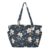 CHIFIGNO Large Quilted Tote Bag for Women White Blue Flower Weekender Bag