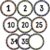 Chinco 40 Pcs Circle Number Cutouts for Classroom, 1-35 Blank Marble