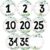 Chinco 40 Pieces Eucalyptus Laminated Numbers Cutouts Line up Spots for Classroom Decor, Blank and 1-35 Greenery Number Cutouts with 40 Adhesive Glue Point Dots, Bulletin Board for Back to School