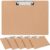 Chivertion 6 Pack A4 Horizontal/Vertical Plastic Clipboards Bulk, Clip Board with Metal Clips 12.5 x 9 Inches for Classroom, Office, School, and Art Sketching (Wood Color)
