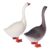 Chiyyak Cute Goose Ornament Set, Non-Toxic PVC Plastic Farm Animal Toys for Kids Collection (Grey Goose + White Goose 2 Pieces Per Pack)