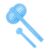 Chiyyak Plastic Pompom DIY Felting Ball Maker Portable Bead Shaking Spoon Set for Wet Spinning Blue 1 Set