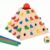 Chosertory Children Educational Game Wooden Pyramid Toy Shape Sorter Matching Blocks Insertion Sticks Cognitive Suitable for Skill Building Home Play Classroom Activities