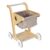 Chosertory Kids Shopping Cart Wooden Mini Supermarket Trolley Push Grocery Food Storage Toy Pretend Function Suitable for Unisex Gift Giving Home D, 30x34x45cm