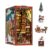 Christmas Book Nook Kit, Miniature Dollhouse with LED Light Bookend Book Stand Decor, 3D Wooden Puzzle Craft Kit Xmas Gift for Adults