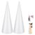 Christmas Craft Foam Cone 12 Inch White for DIY Projects, 2 Pcs